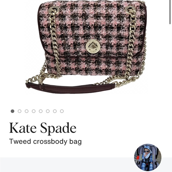 Kate Spade Black and Pink Tweed Shoulder Bag - Picture 9 of 9
